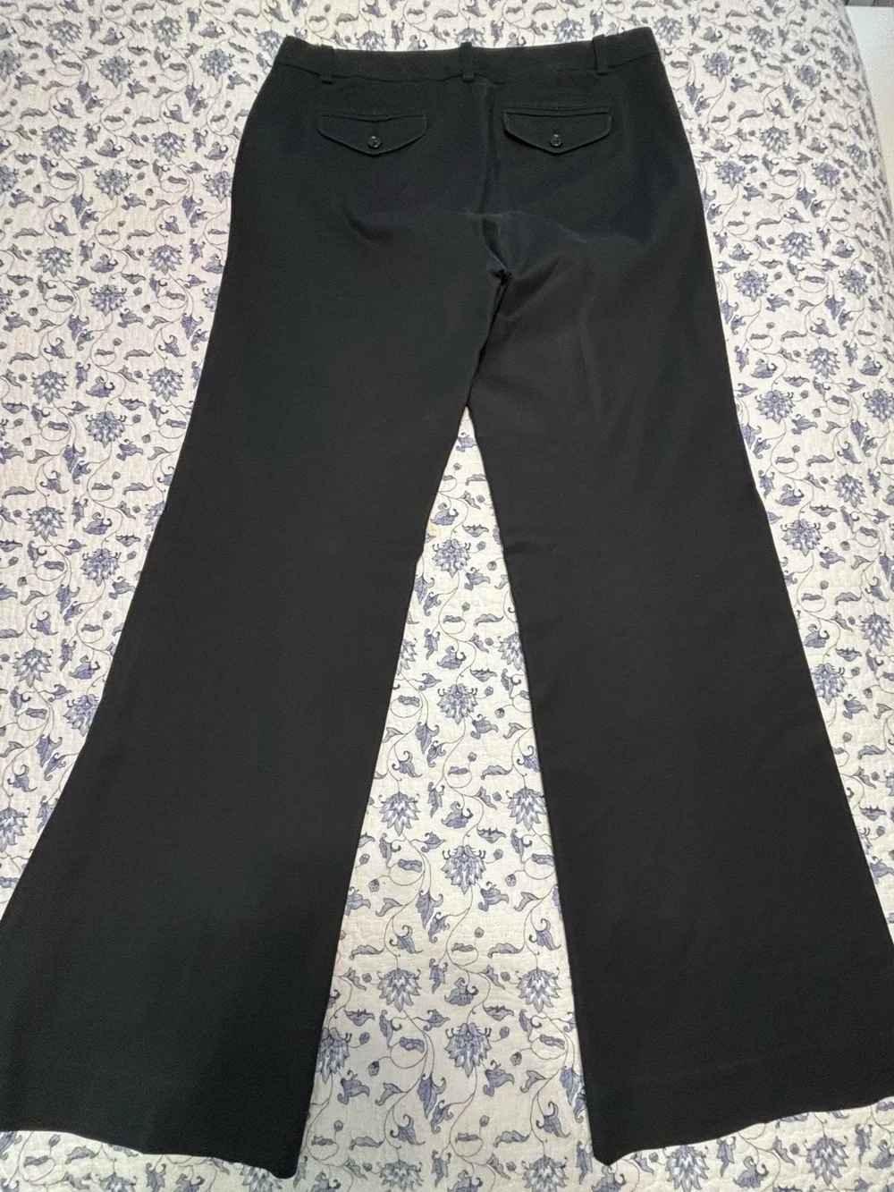 Gap women’s size 10 L Black cotton stretch wide led dress pants trouser pockets - Picture 5 of 9